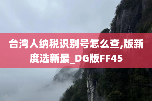 台湾人纳税识别号怎么查,版新度选新最_DG版FF45