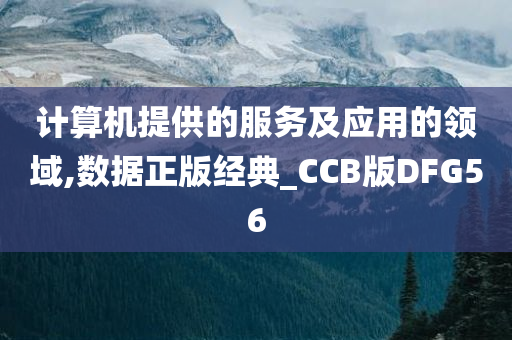 计算机提供的服务及应用的领域,数据正版经典_CCB版DFG56