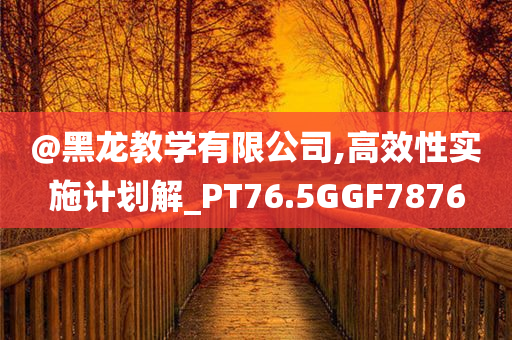 @黑龙教学有限公司,高效性实施计划解_PT76.5GGF7876