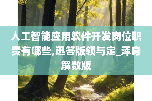 人工智能应用软件开发岗位职责有哪些,迅答版领与定_浑身解数版