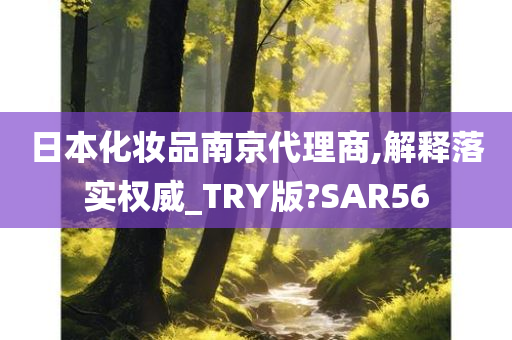 日本化妆品南京代理商,解释落实权威_TRY版?SAR56