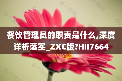 餐饮管理员的职责是什么,深度详析落实_ZXC版?HII7664