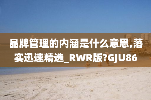 品牌管理的内涵是什么意思,落实迅速精选_RWR版?GJU86