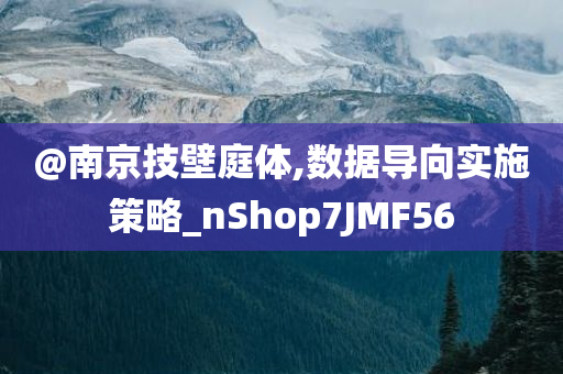 @南京技壁庭体,数据导向实施策略_nShop7JMF56