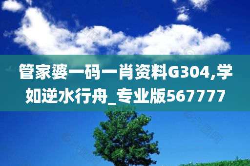 管家婆一码一肖资料G304,学如逆水行舟_专业版567777