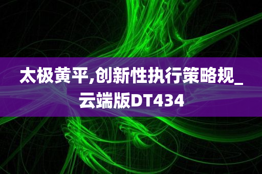 太极黄平,创新性执行策略规_云端版DT434