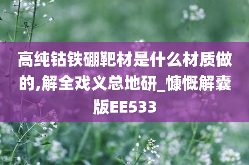 高纯钴铁硼靶材是什么材质做的,解全戏义总地研_慷慨解囊版EE533