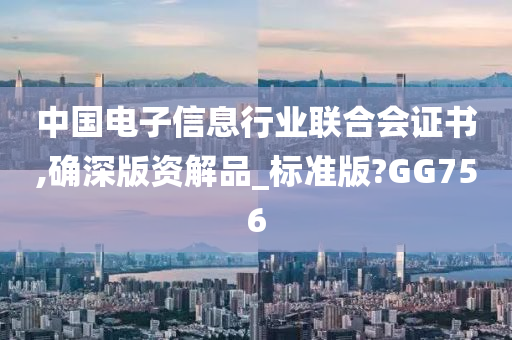 中国电子信息行业联合会证书,确深版资解品_标准版?GG756