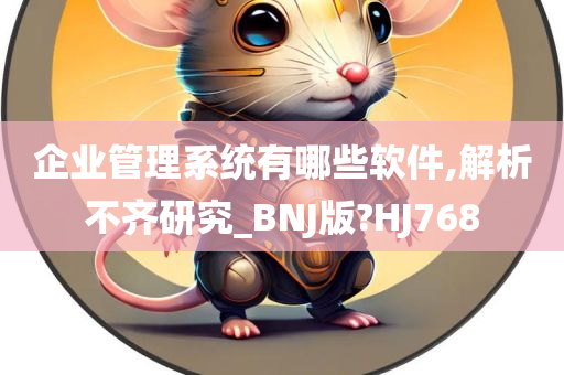 企业管理系统有哪些软件,解析不齐研究_BNJ版?HJ768