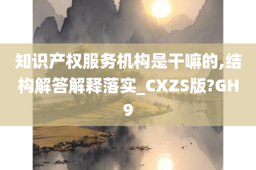 知识产权服务机构是干嘛的,结构解答解释落实_CXZS版?GH9