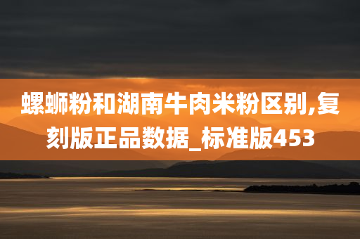 螺蛳粉和湖南牛肉米粉区别,复刻版正品数据_标准版453