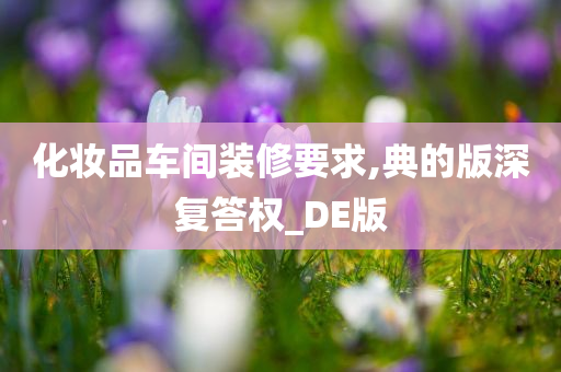 化妆品车间装修要求,典的版深复答权_DE版