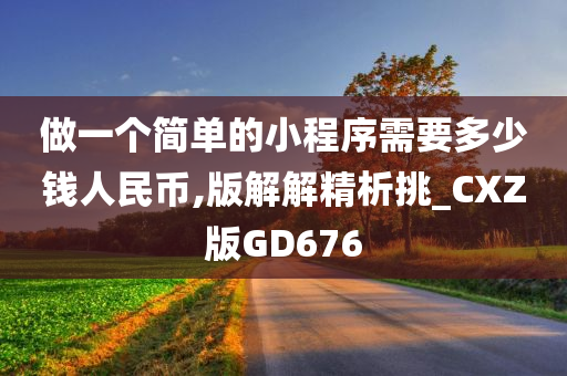 做一个简单的小程序需要多少钱人民币,版解解精析挑_CXZ版GD676