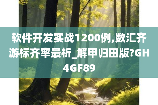 软件开发实战1200例,数汇齐游标齐率最析_解甲归田版?GH4GF89