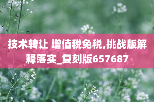 技术转让 增值税免税,挑战版解释落实_复刻版657687