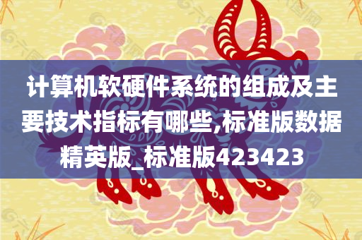 计算机软硬件系统的组成及主要技术指标有哪些,标准版数据精英版_标准版423423