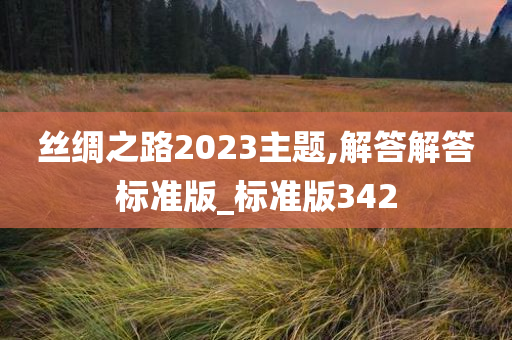 丝绸之路2023主题,解答解答标准版_标准版342