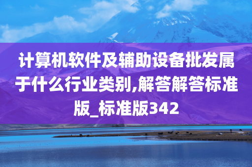 计算机软件及辅助设备批发属于什么行业类别