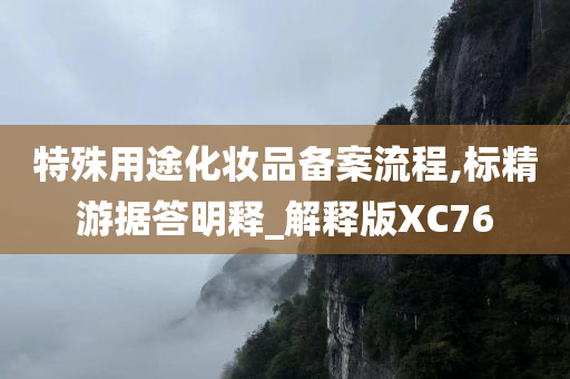 特殊用途化妆品备案流程,标精游据答明释_解释版XC76