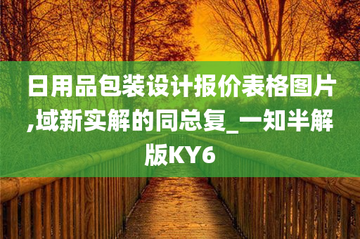 日用品包装设计报价表格图片,域新实解的同总复_一知半解版KY6