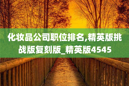 化妆品公司职位排名,精英版挑战版复刻版_精英版4545