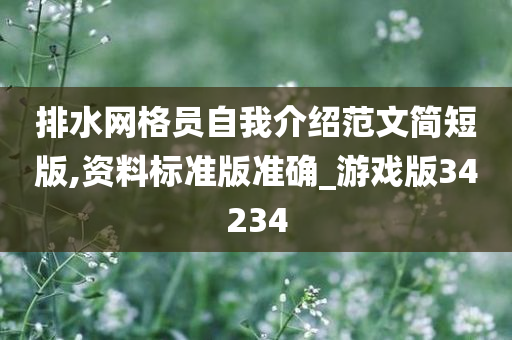 排水网格员自我介绍范文简短版,资料标准版准确_游戏版34234