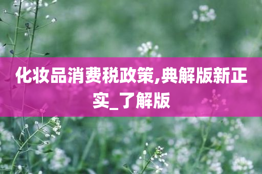 化妆品消费税政策,典解版新正实_了解版