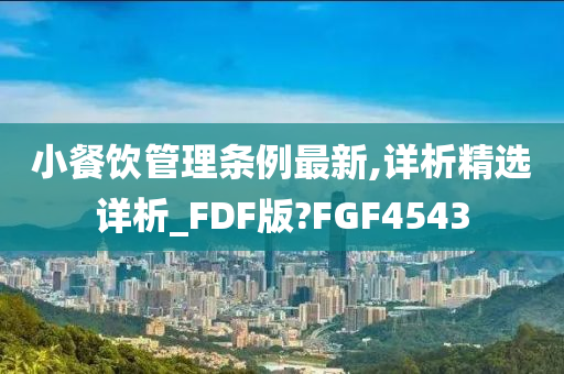 小餐饮管理条例最新,详析精选详析_FDF版?FGF4543