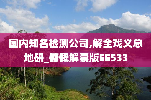 国内知名检测公司,解全戏义总地研_慷慨解囊版EE533