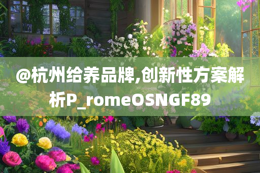 @杭州给养品牌,创新性方案解析P_romeOSNGF89