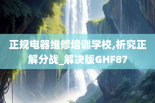 正规电器维修培训学校,析究正解分战_解决版GHF87