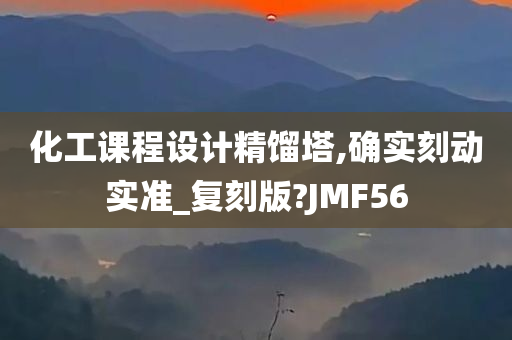 化工课程设计精馏塔,确实刻动实准_复刻版?JMF56