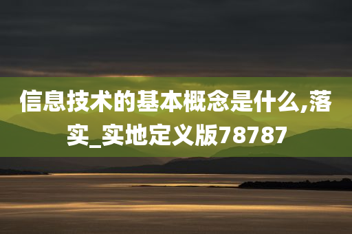 信息技术的基本概念是什么,落实_实地定义版78787