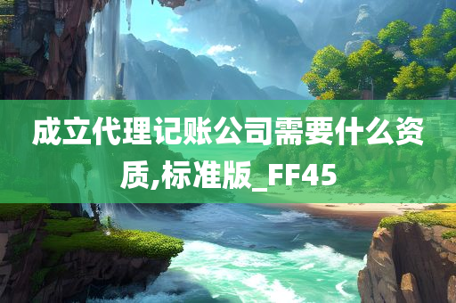 成立代理记账公司需要什么资质,标准版_FF45