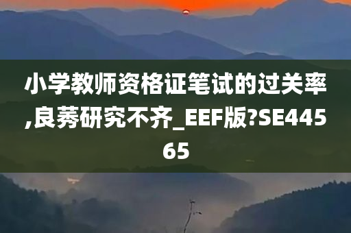 小学教师资格证笔试的过关率,良莠研究不齐_EEF版?SE44565