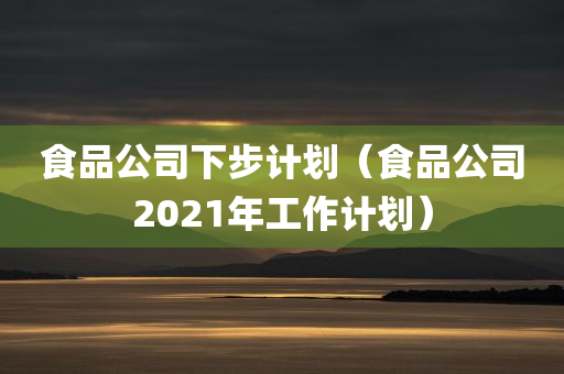 食品公司下步计划（食品公司2021年工作计划）