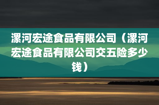 漯河宏途食品有限公司（漯河宏途食品有限公司交五险多少钱）