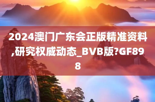 2024澳门广东会正版精准资料,研究权威动态_BVB版?GF898