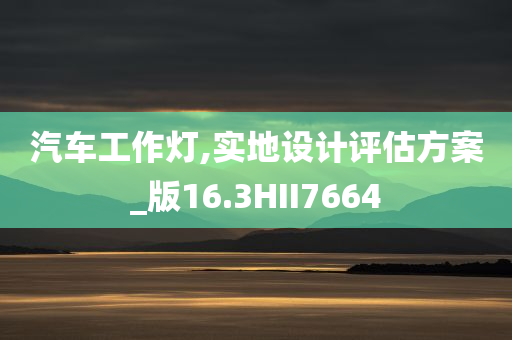 汽车工作灯,实地设计评估方案_版16.3HII7664