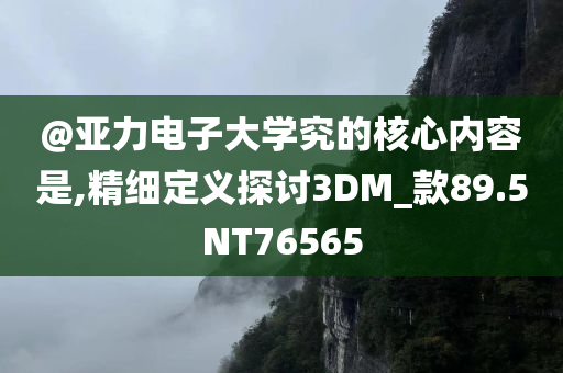 @亚力电子大学究的核心内容是,精细定义探讨3DM_款89.5NT76565