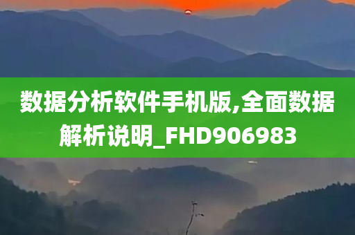 数据分析软件手机版,全面数据解析说明_FHD906983