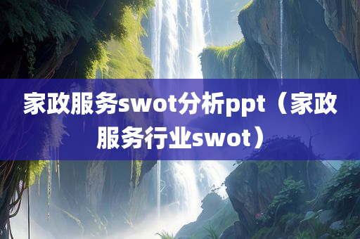 家政服务swot分析ppt（家政服务行业swot）