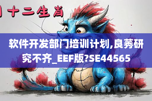 软件开发部门培训计划,良莠研究不齐_EEF版?SE44565