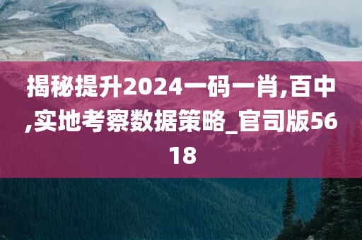 揭秘提升2024一码一肖,百中,实地考察数据策略_官司版5618