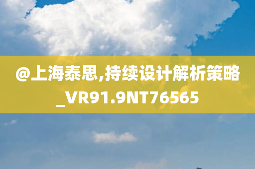 @上海泰思,持续设计解析策略_VR91.9NT76565