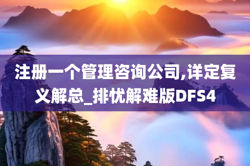 注册一个管理咨询公司,详定复义解总_排忧解难版DFS4