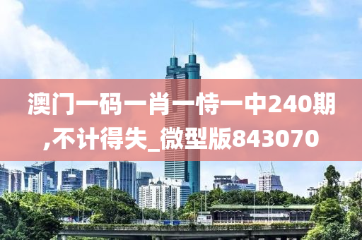 澳门一码一肖一恃一中240期,不计得失_微型版843070