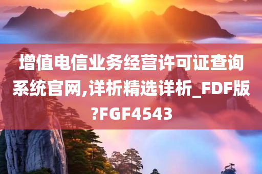 增值电信业务经营许可证查询系统官网,详析精选详析_FDF版?FGF4543