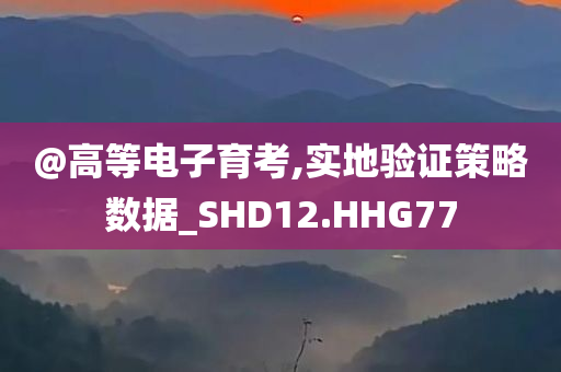 @高等电子育考,实地验证策略数据_SHD12.HHG77