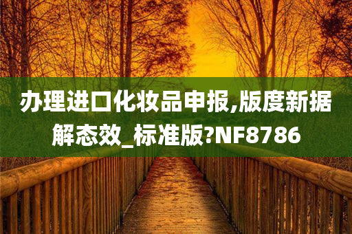 办理进口化妆品申报,版度新据解态效_标准版?NF8786